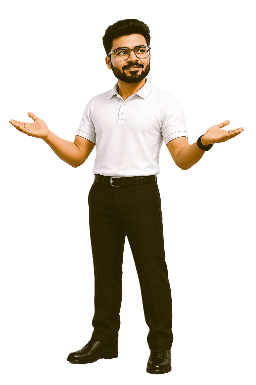 Abhinav Tiwary, 3D illustrated character presenting skill categories