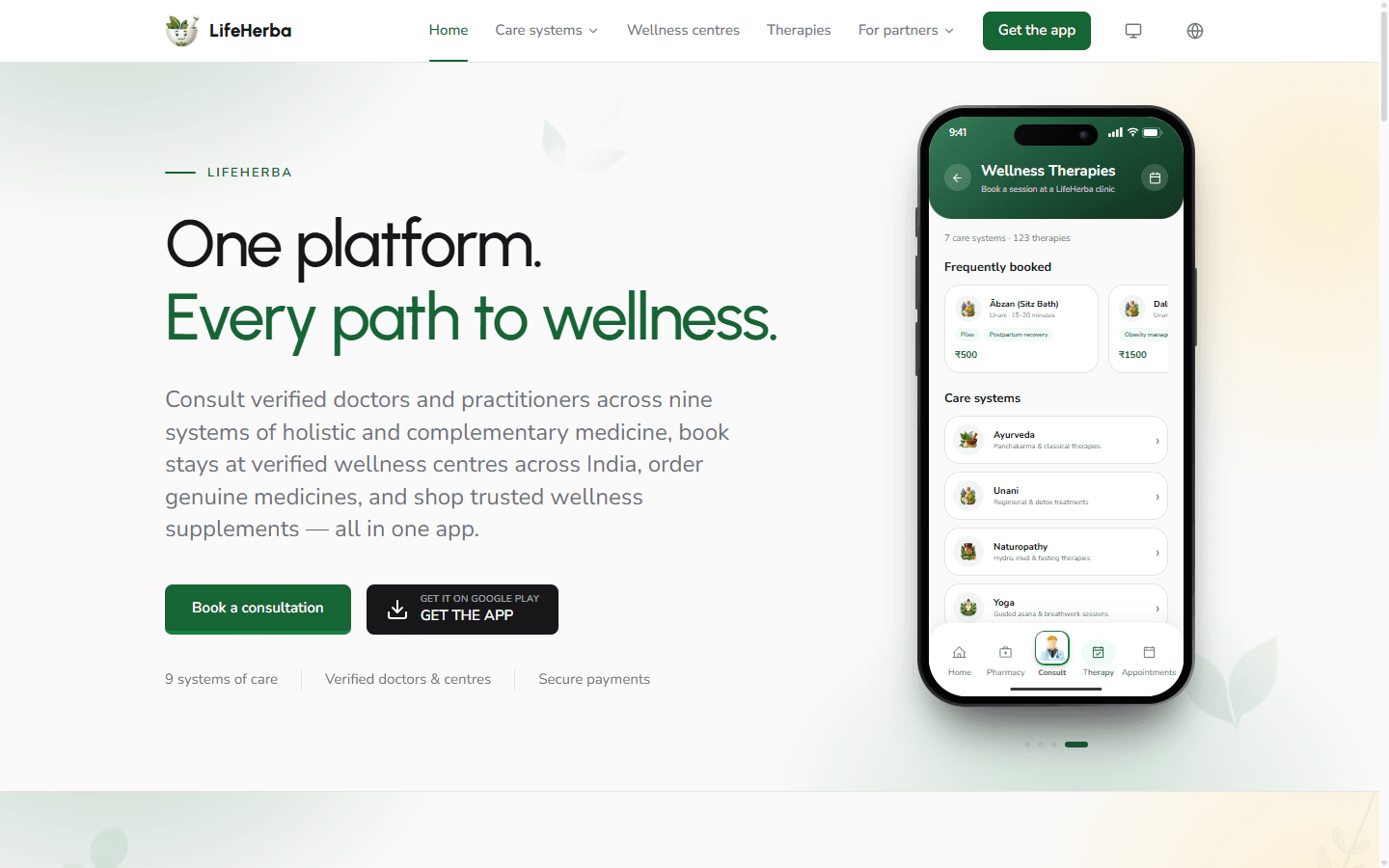LifeHerba landing page